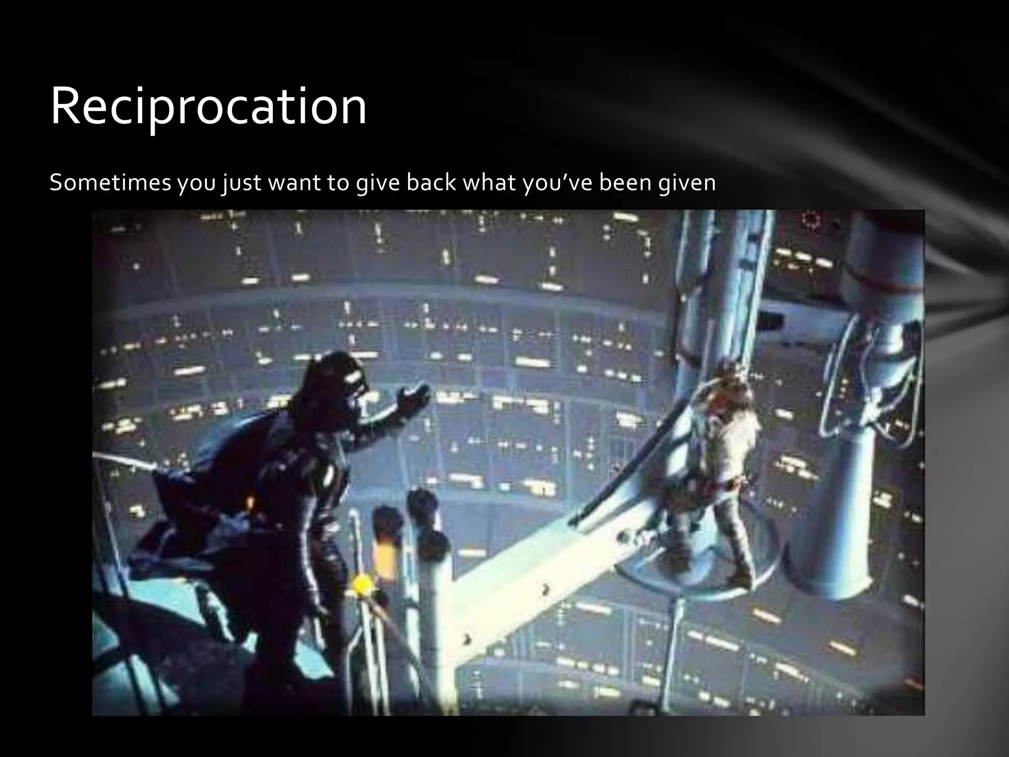 Reciprocation
Sometimes you just want to give back what you’ve been given
 