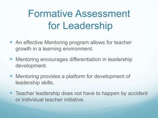 Mentoring Builds Leadership Skills and Teacher Effectiveness | PPTX