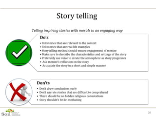 Story telling Telling inspiring stories with morals in an engaging way  