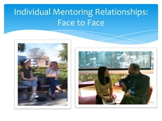 Individual Mentoring Relationships:
Face to Face
 
