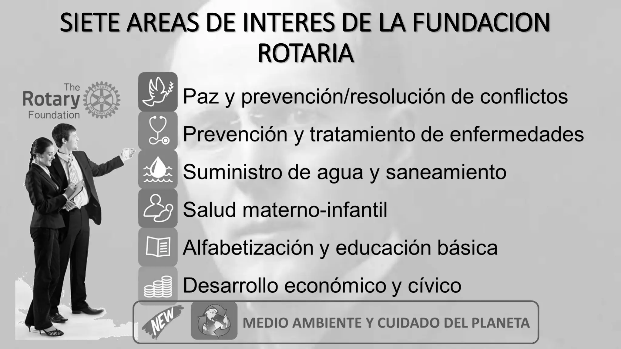 SIETE AREAS DE INTERES DE LA FUNDACION
ROTARIA
 
