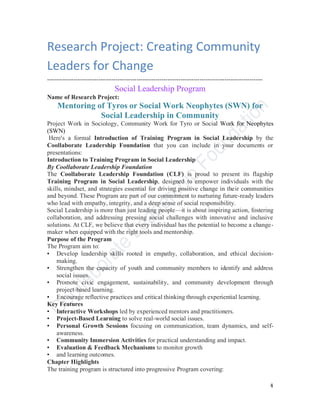 Skill Tyro Mentoring Social Leadership Program by Dr Sushma Singh | PDF