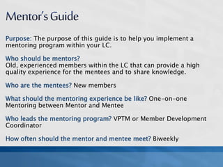 Mentoring Guide | PPTX