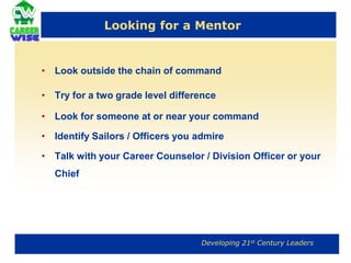 Comfort levelsFormal Facilitated MentoringDesigned to build an entire culture of internal mentoring, support and developmentFormal facilitated mentoring programs are structured programs in which an organization facilitates a mentors – protégé relationshipThey may target one special segment of the organization where career development may be lagging behind that of others (for example, women) to help that group advance furtherThey may assign mentors to protégés and monitor the progress of the mentoring connection