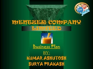 MENTZER COMPANY
    LIMITED


      Business Plan
           BY:
   KUMAR ASHUTOSH
    SURYA PRAKASH
 