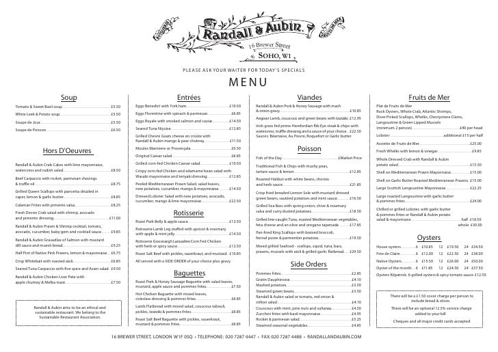 Restaurant Menu