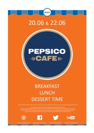 PepsiCo Cafe Menu 2013