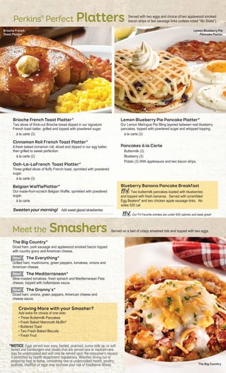 Menu sale for perkins