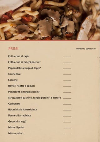 Ristorante Sora Rosa - Rocca Priora - MENU' | PDF