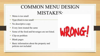 Menu Descriptive Copy MENU | PPTX