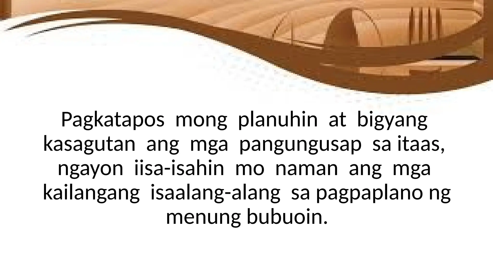 ARALIN SA PILING LARANG TEKBOK MENU ng PAGKAIN | PPTX