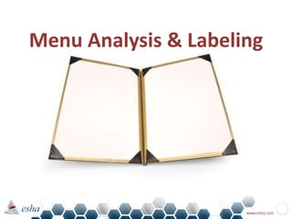Menu Analysis & Labeling
 