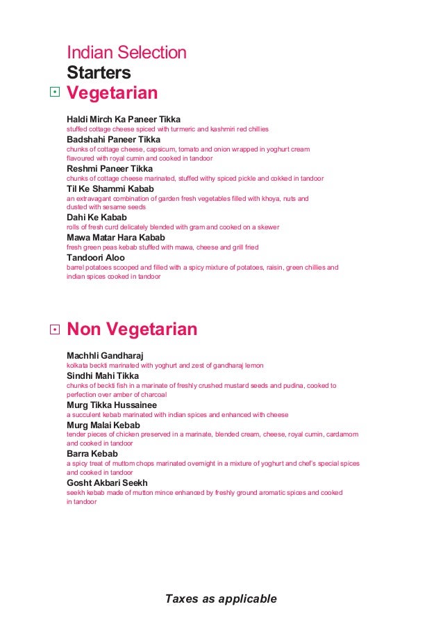Chinese 6 course menu with Example
