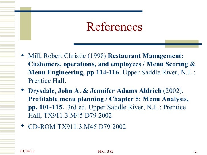 Menu analysis engineering382