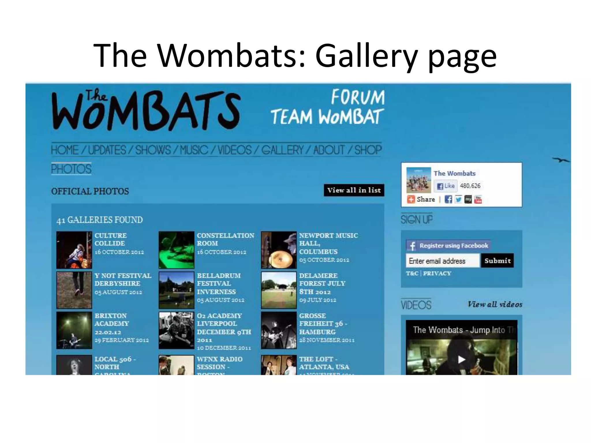The Wombats: Gallery page