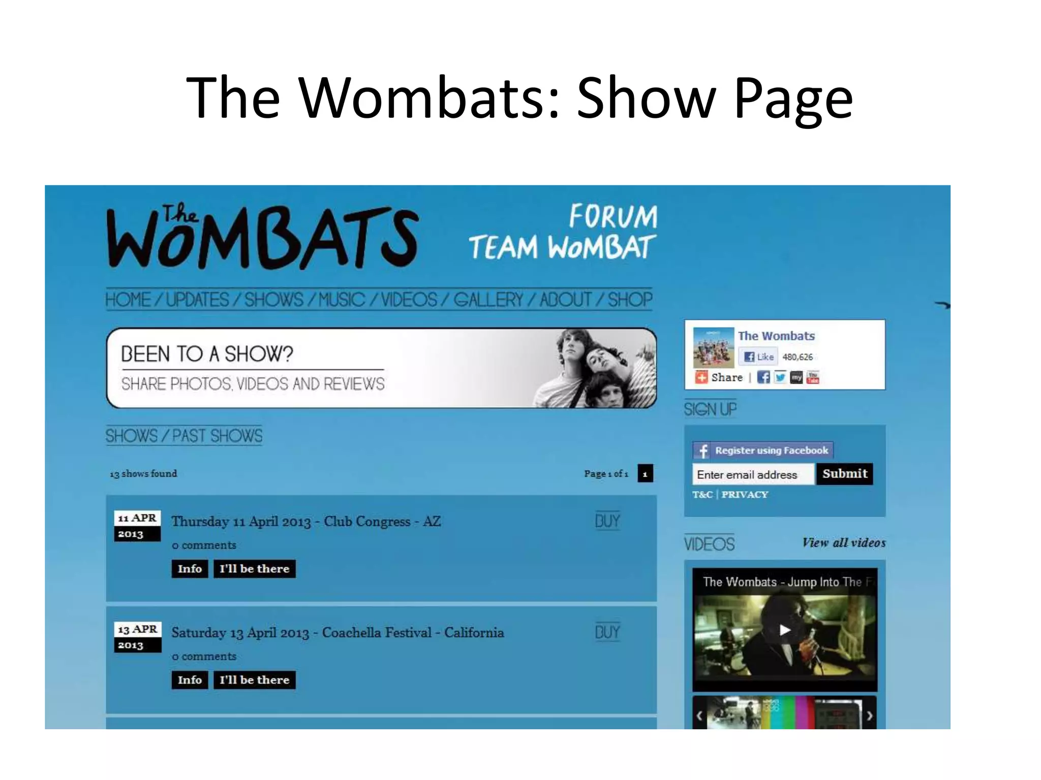 The Wombats: Show Page
