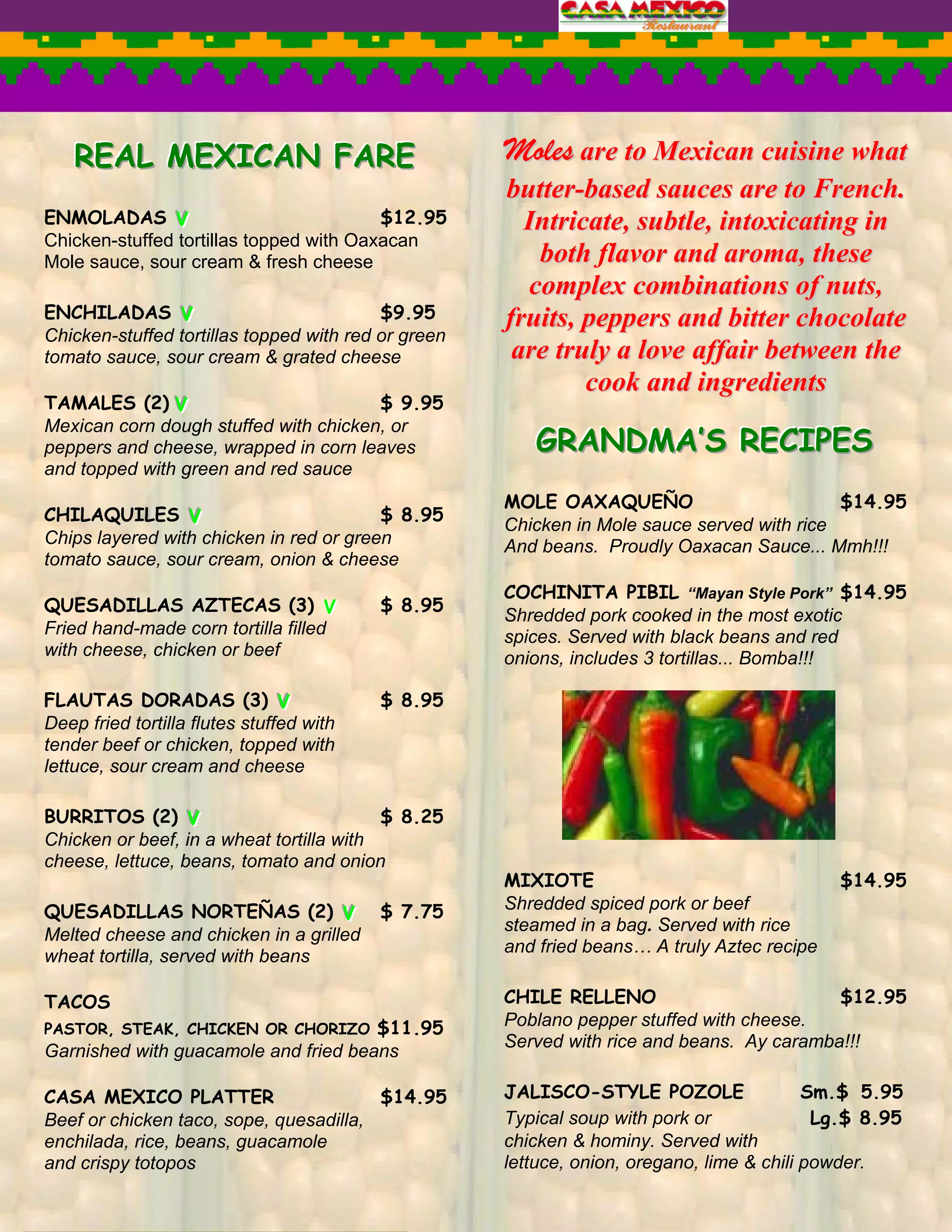 Menu Casa Mexico | PDF