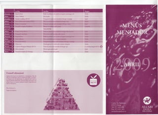 Menu Comedor Abril 2009