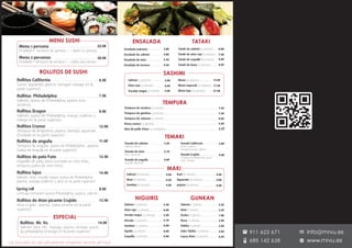 Thiết kế menu nhà hàng Nhật Bản Sushi - Mr.Vu Restaurante Carta - Học viện Kstudy