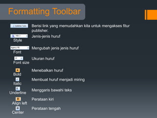 Fungsi Menu dan Icon Microsoft Publisher [ICT SMPN49] | PPTX