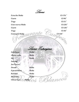 Licores
Licores Extranjeros