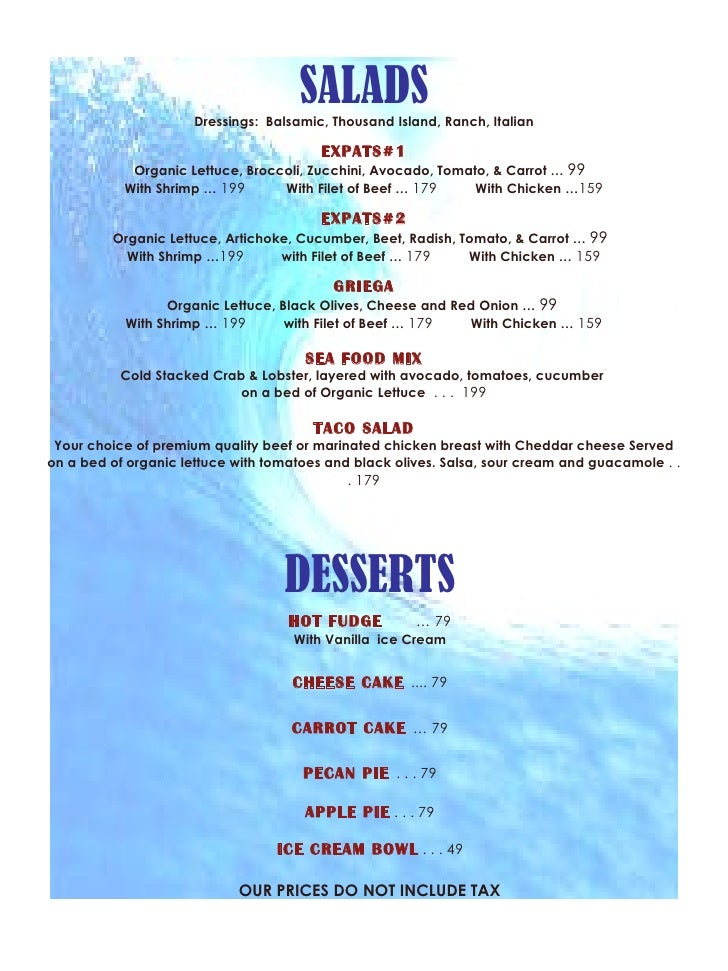  Menu  Expats English  Lunch  1