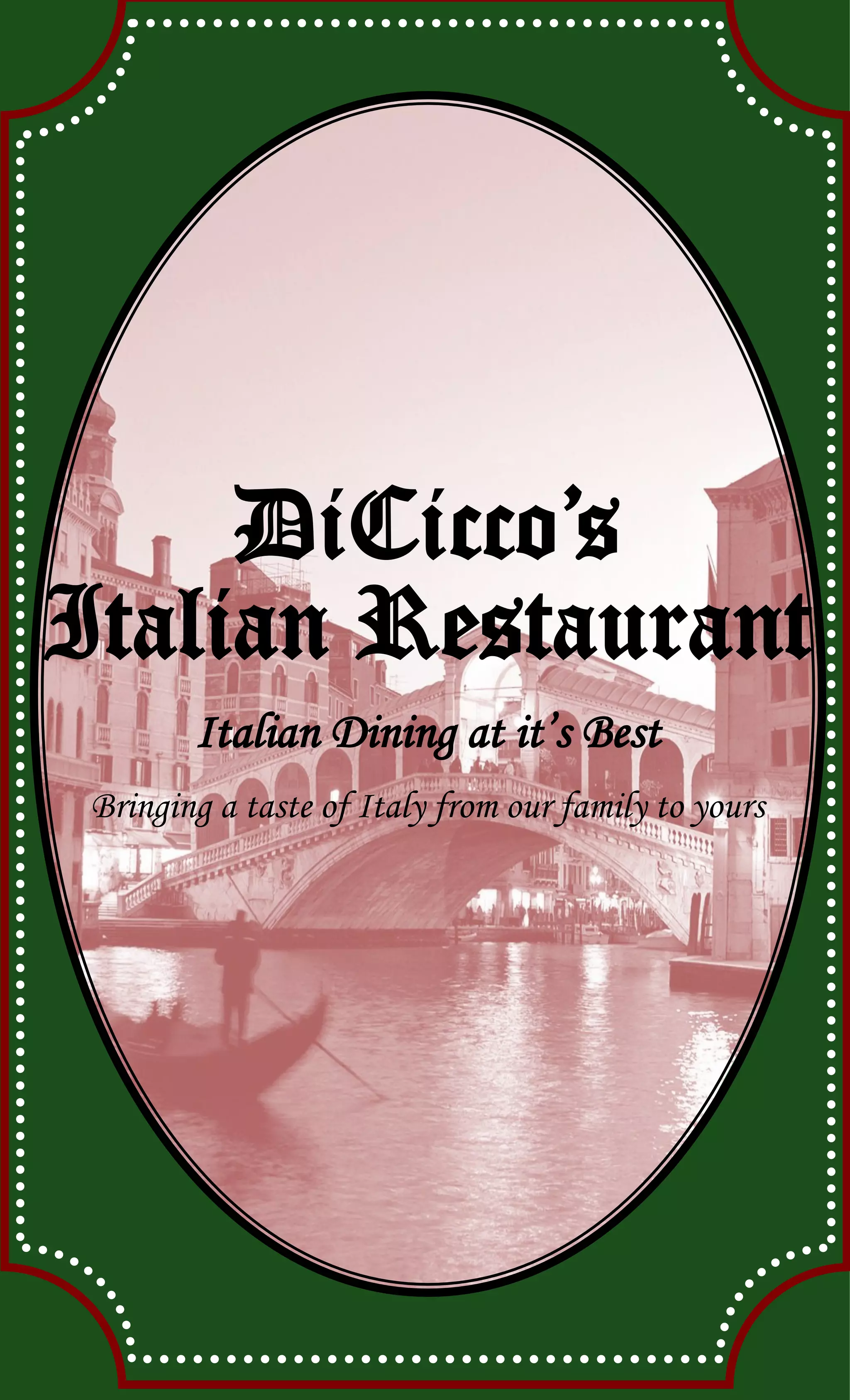 Dicicco's Menu PDF