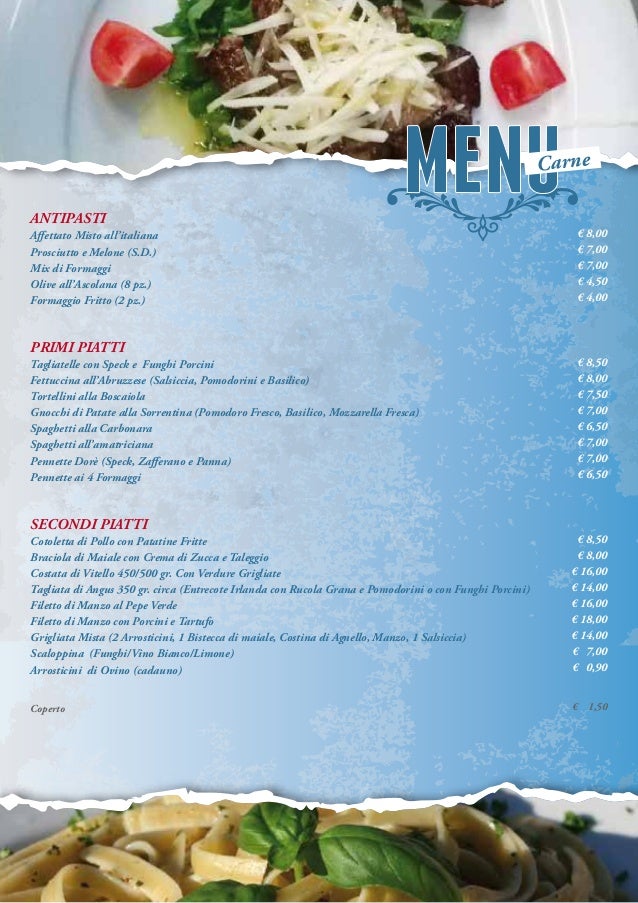 Kiara Residece Giulianova Menù