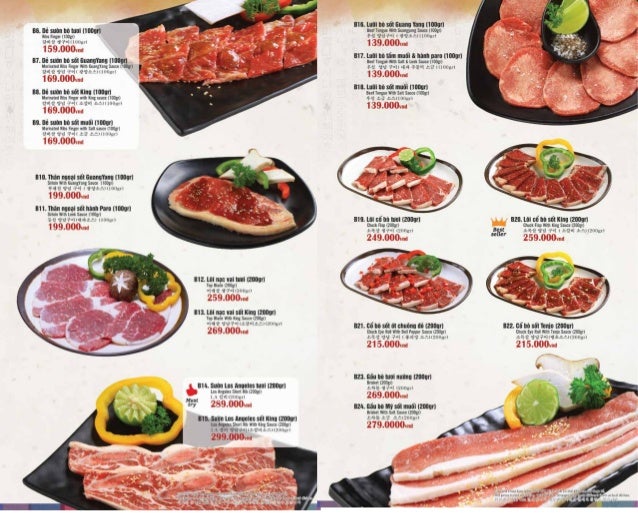 MENU KING BBQ ALACARTE TPHCM