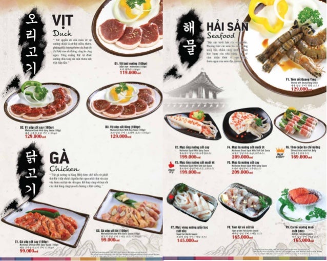 MENU KING BBQ ALACARTE TPHCM