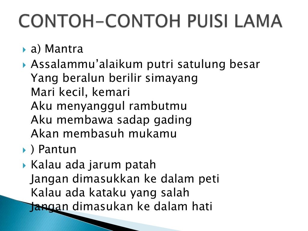 Menulis puisi lama dengan memperhatikan bait, irama