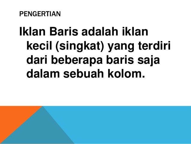 Menulis iklan baris