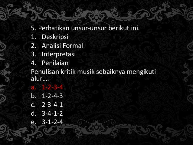 Menulis Kritik Musik Menulis Kritik Musik