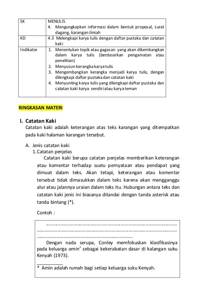 Menulis Melengkapi Karya Tls Dg Daft Pustk Dn Cattn Kaki