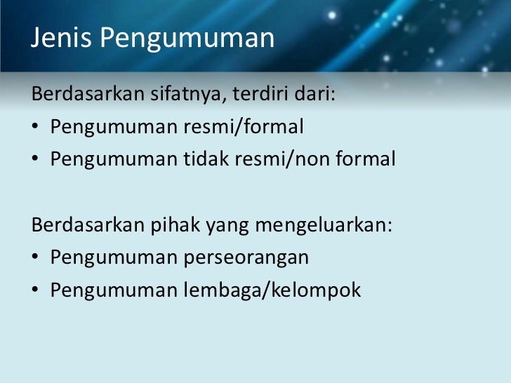 Menulis pengumuman upload