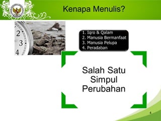 Kenapa Menulis?
4
 