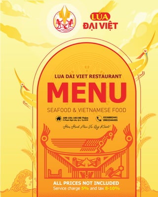 Menu Lua Dai Viet Restaurant update 01-2023