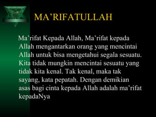 Menumbuhkan cinta cinta kpd allah | PPT