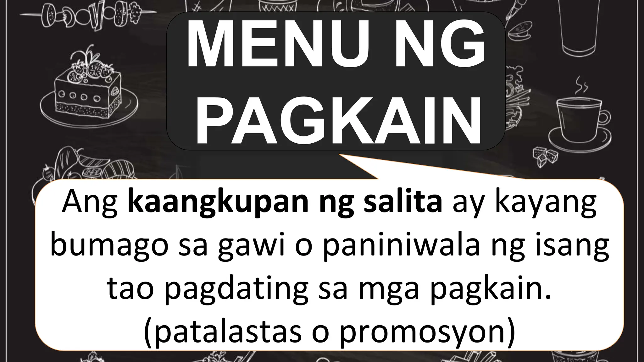 Filipino sa Piling Larang-menu ng Pagkain | PPTX