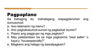 MENU NG PAGKAIN AT MGA GABAY SA PAGSULAT NITO.pptx