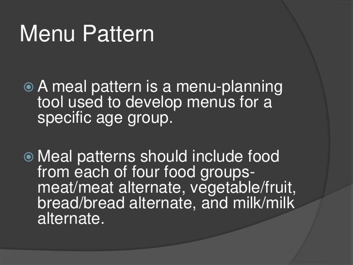 MENU PATTERN