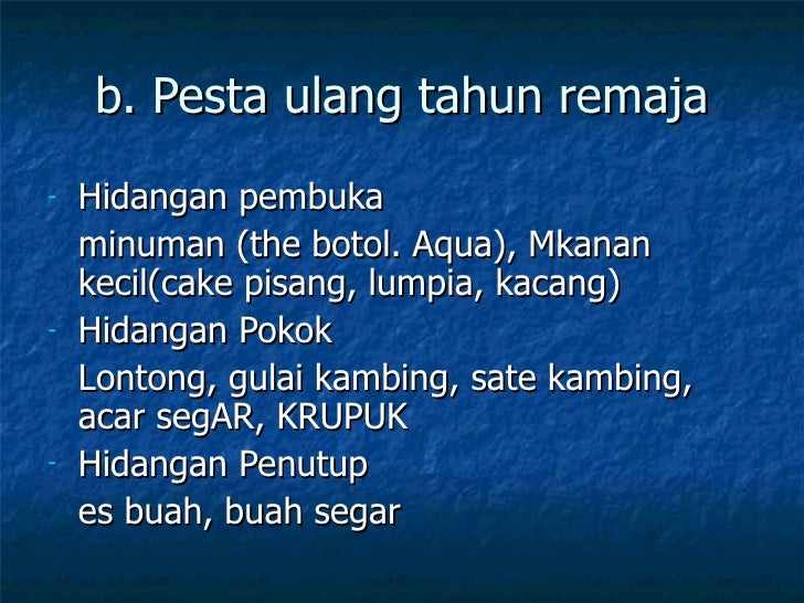 Menu Pesta