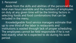 Menu planning | PPTX