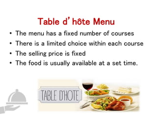 Menu planning | PPTX