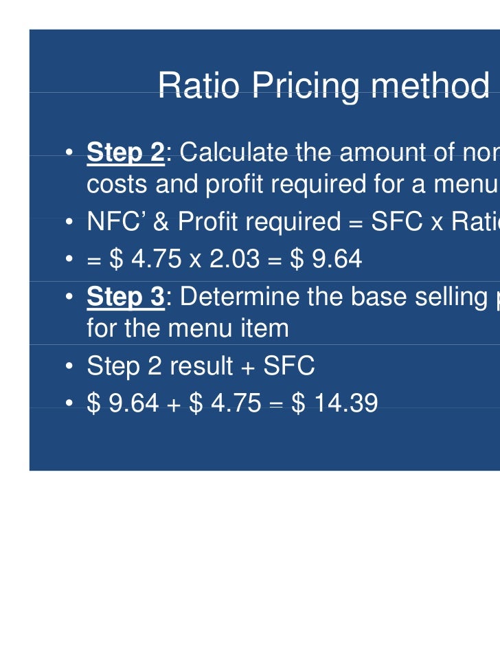 How do you calculate menu prices?