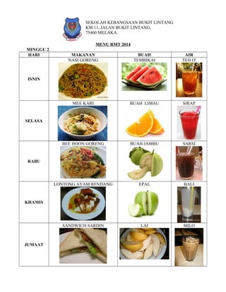 Menu Rmt 2014