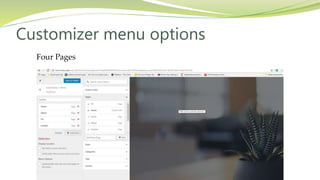 Four Pages
Customizer menu options
 