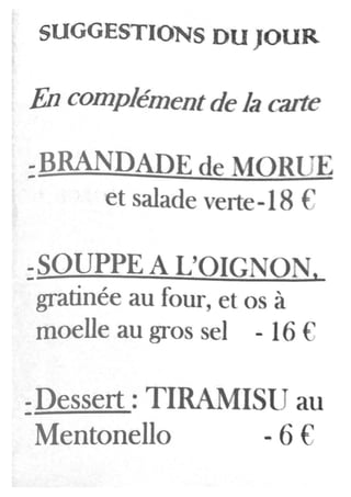 Menu saveurs d'éleonore