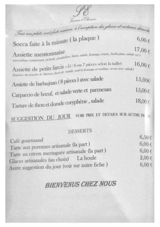 Menu saveurs d'éleonore