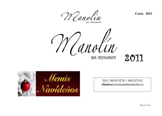 Menus Navidad 2011 Restaurante Manolin Valladolid